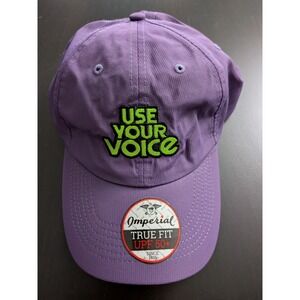 USE YOUR VOICE Imperial True Fit ROYAL PURPLE Hat Strap back Adjustable Golf Cap